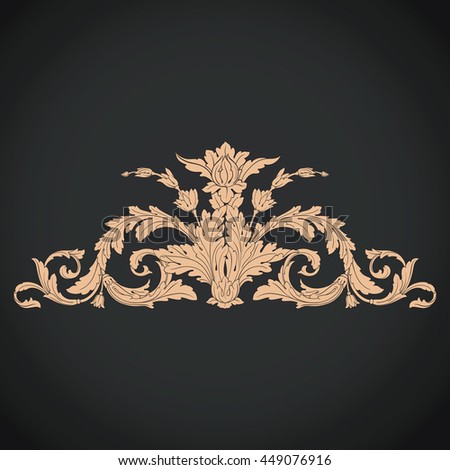 Elegant background with lace ornament. Floral elements, ornate background. Antique style acanthus foliage swirl decorative design element filigree calligraphy