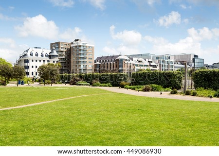 City Saint Helier on the island of Jersey in the UK