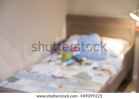 blur kid bed room picture background  of furniture mall 
