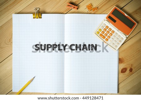 SUPPLY CHAIN text on paper in the office , business concept