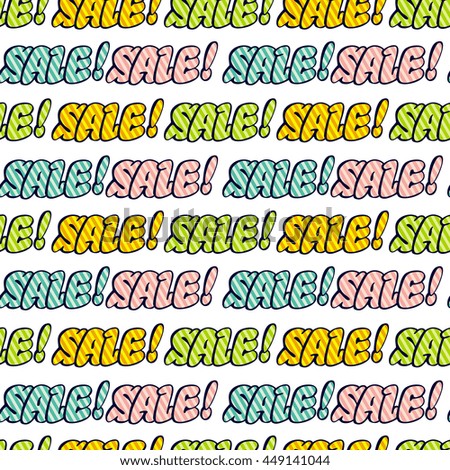"Sale" word seamless pattern. Original custom hand lettering. Design element for advertisements, flyer, web, prints. Vector clip art.