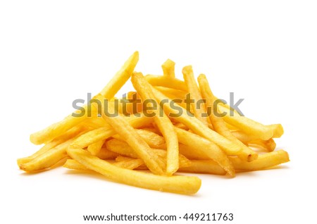 potato fry on white isolated background Royalty-Free Stock Photo #449211763