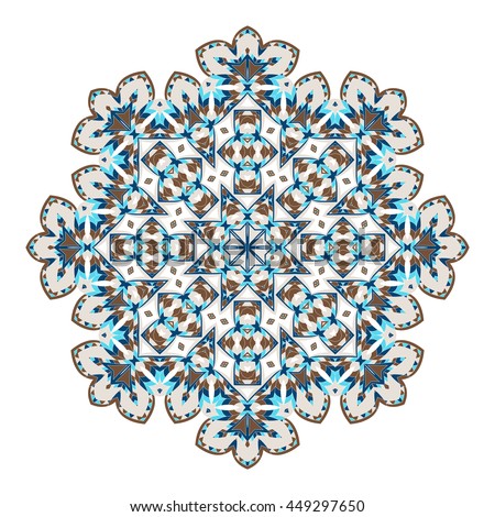 Mandala. Ethnicity round ornament. Ethnic style. Oriental circular pattern. Arabic, Islamic,asian, indian native african motifs. 