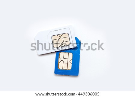 Thailand operators used sim cards on white background, Used sim cards isolated