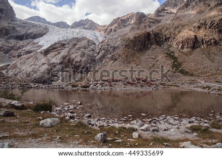 Mountain peaks in French Alps, Ecrins, France