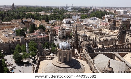 Sevilla from above, Spain. View from the Giralda.
