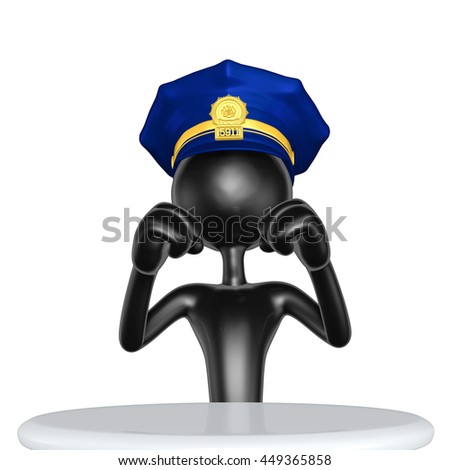 Police Character 3D Illustration