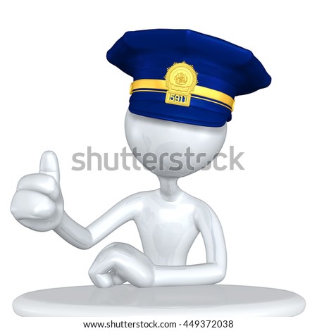 Police Character 3D Illustration