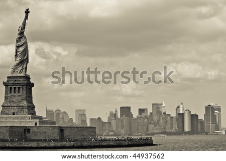 Statue of Liberty with Skyline of Manhattan