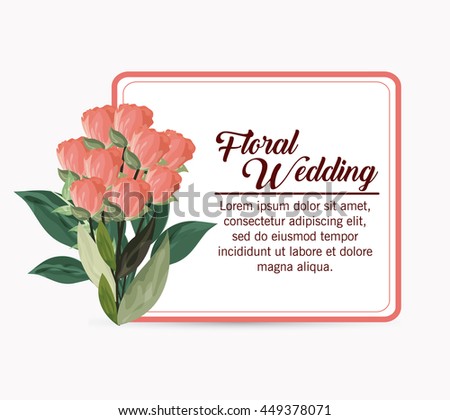 Drawing flower icon. Floral wedding design. Vector graphic