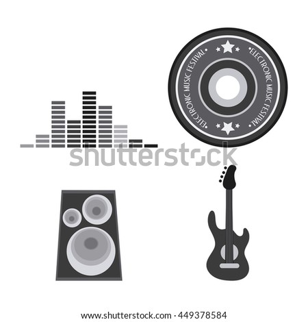 Icon set. Electro Party and Music design. Vector graphic