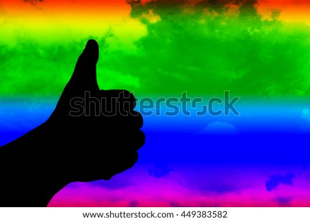 Hand : Good sign concept as digital background