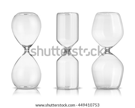 Empty hourglasses isolated on white background Royalty-Free Stock Photo #449410753