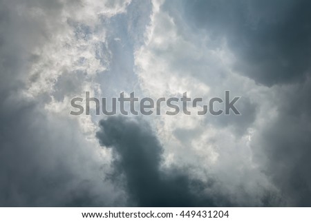 Background thunderstorm clouds