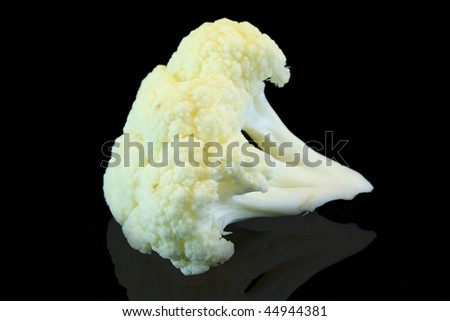 Cauliflower isolated on black
