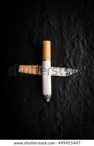 cigarette on black background