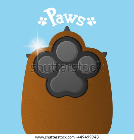 Isolated dog paw with nails, Vector illustration