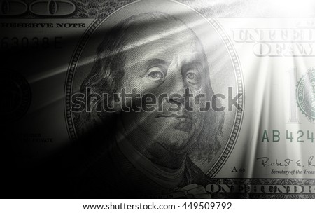 conceptual image of hundred dollar bill