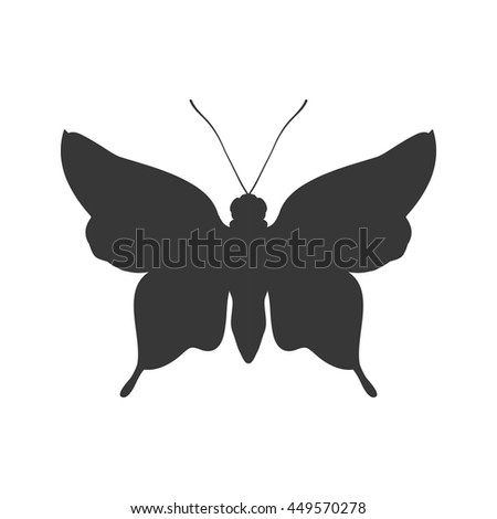 Insect concept represented by Butterfly silhouette icon. Isolated and flat illustration 
