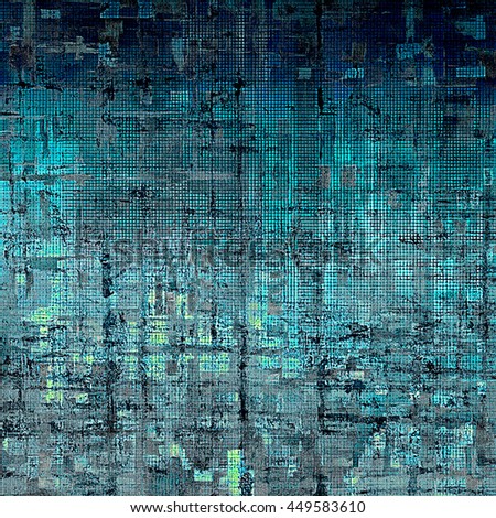 Grunge texture or background with retro design elements and different color patterns: blue; cyan; gray; black