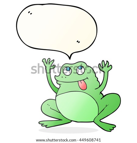 funny freehand drawn speech bubble cartoon frog