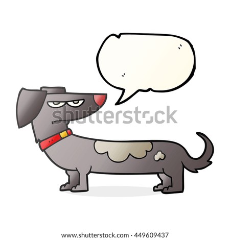 freehand drawn speech bubble cartoon annoyed dog