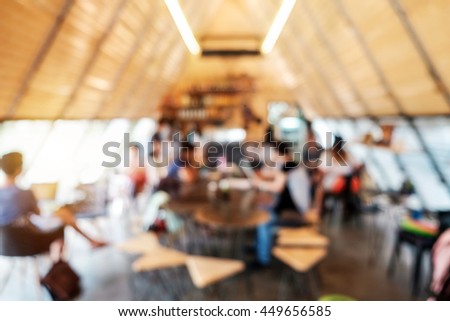Blurred background made with Coffee shop blur background with bokeh