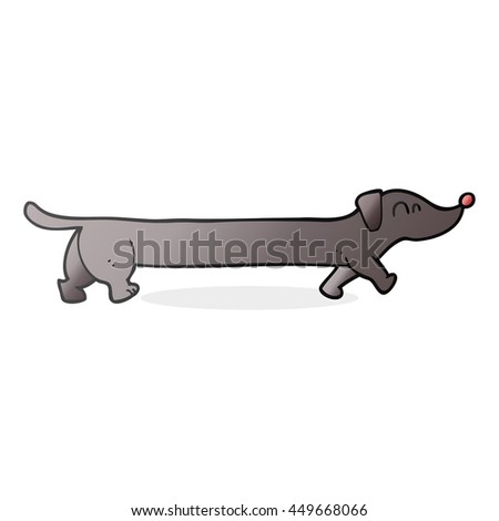 freehand drawn cartoon dachshund