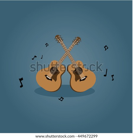 Two Guitar with vector style