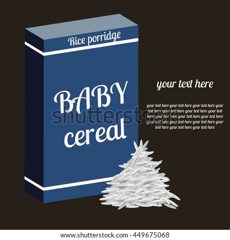 baby food. children's porridge. the rice porridge. box of cereal. grain