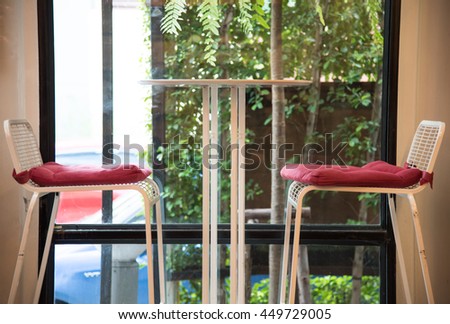 Abstract table and chair restaurant background