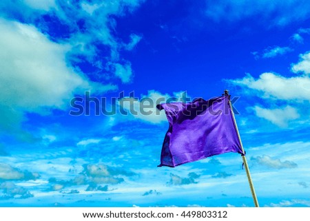 purple Flag on the sky background