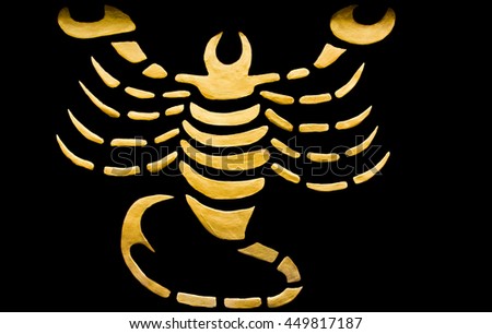 Edit background by software/The Scorpio sign of horoscope on the wall temple