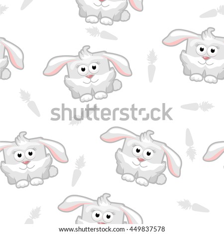 seamless pattern square  rabbit with carrot, similar JPG copy