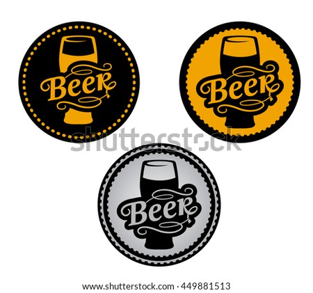 Beer label vector logo set