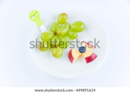 Kind of fruits isolated on white background