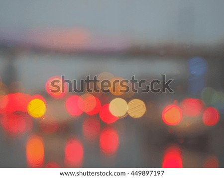 Colorful bokeh  background on the road form lighting it a blurry  in the night 