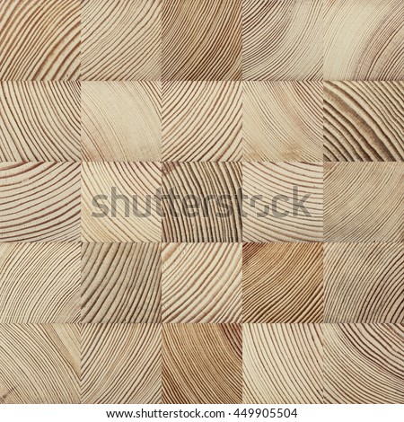 Seamless end grain wood texture. Cross cut lumber blocks.