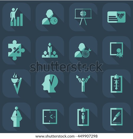 assembly in  flat style icons the theme of business