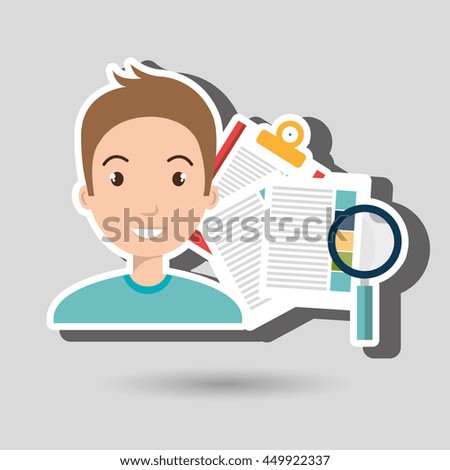 man with papers isolated icon design, vector illustration  graphic 