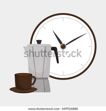 coffee and watch isolated icon design, vector illustration  graphic 