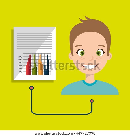 man with statistics isolated icon design, vector illustration  graphic 