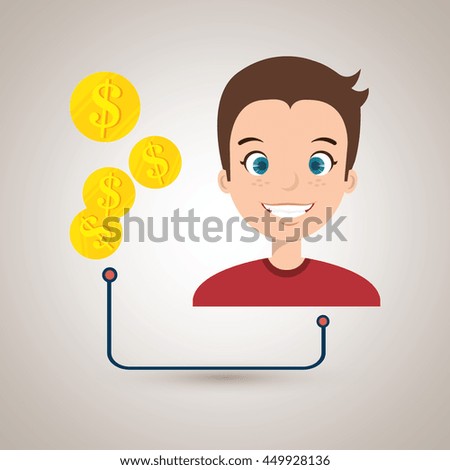 man with currency isolated icon design, vector illustration  graphic 