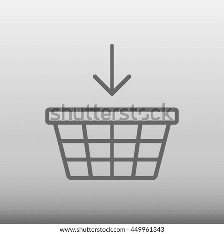 Shopping Basket With Down Arrow Vector Icon Illustration