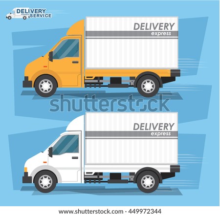 Flat style vector illustration delivery truck 