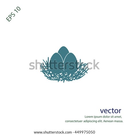 Eggs in the nest, vector icon