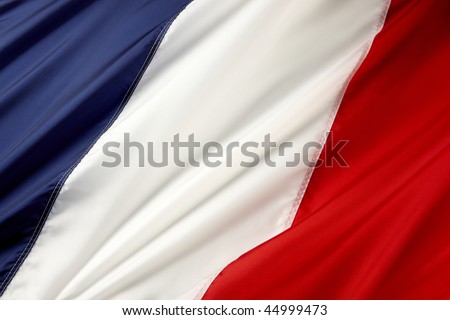 Close up shot of wavy French flag Royalty-Free Stock Photo #44999473