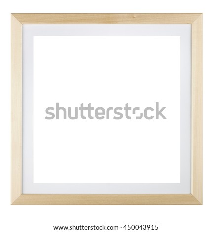 Wooden square photo frame isolated on white background. Include clipping path.