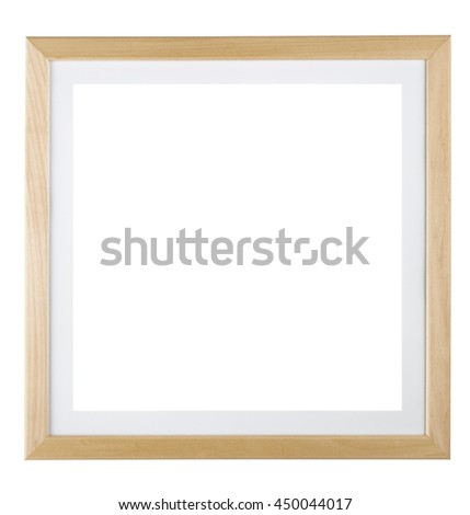 Wooden square picture frame isolated on white background. Include clipping path.