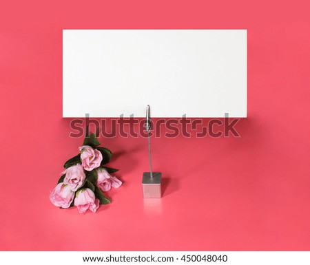 note holder with roses and empty card